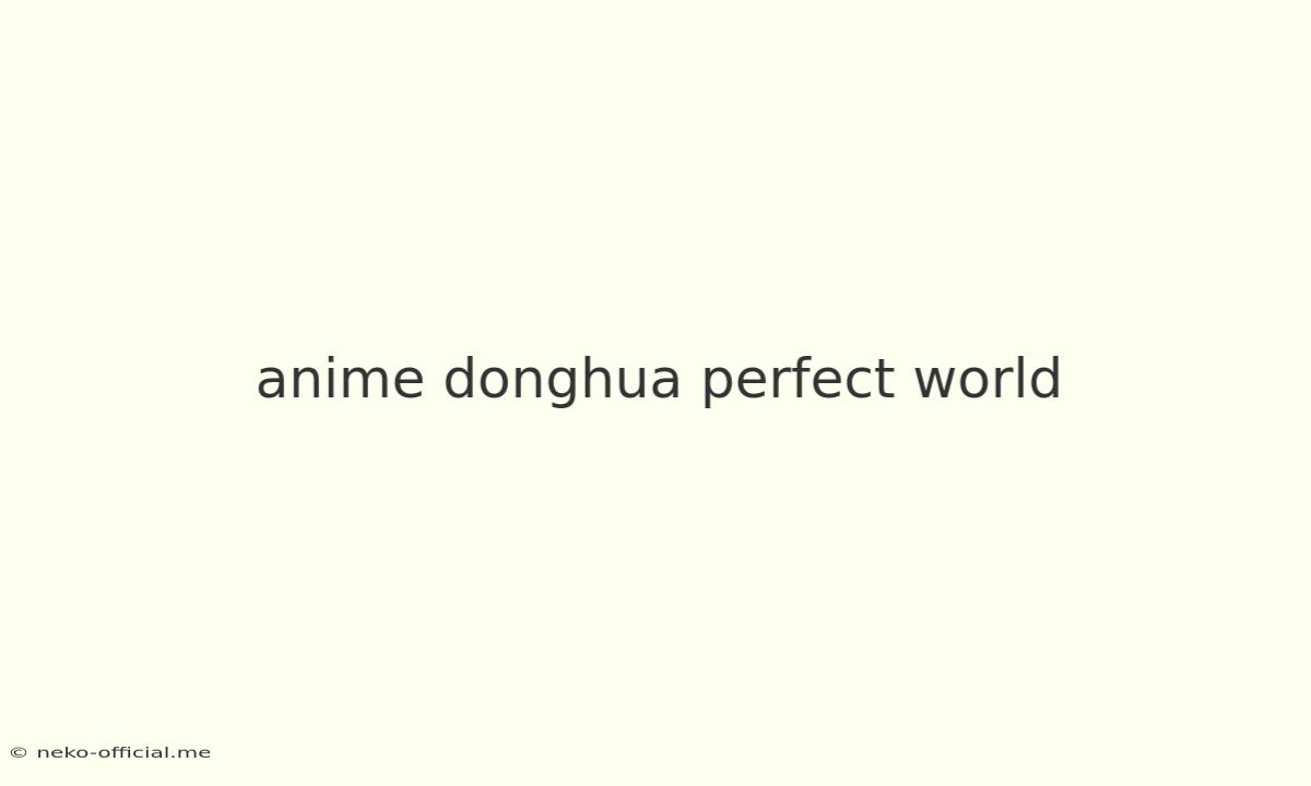 Anime Donghua Perfect World