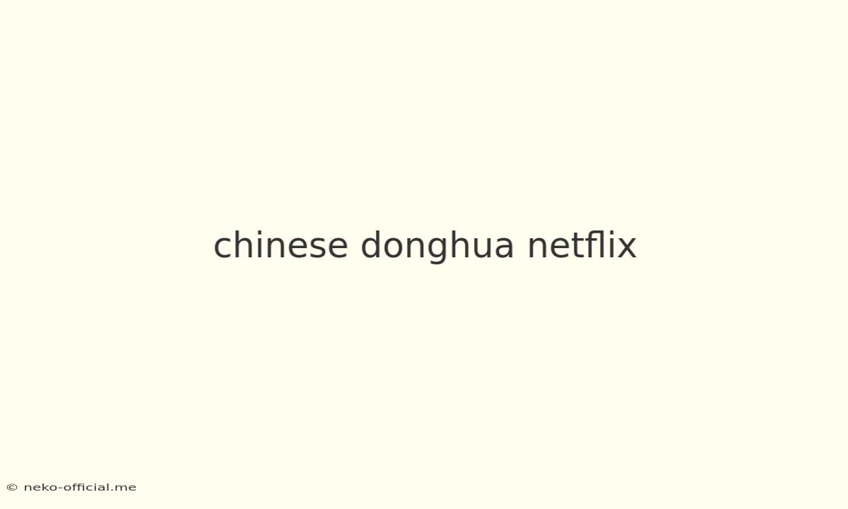 Chinese Donghua Netflix