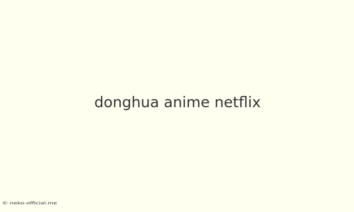 Donghua Anime Netflix