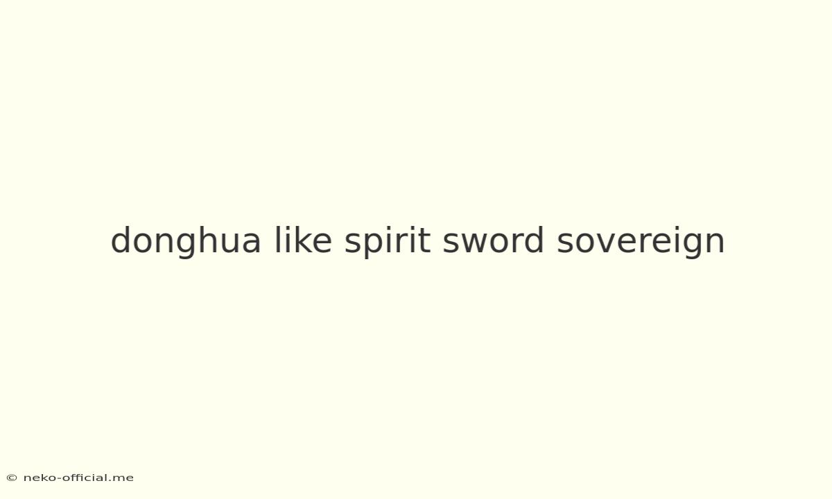 Donghua Like Spirit Sword Sovereign