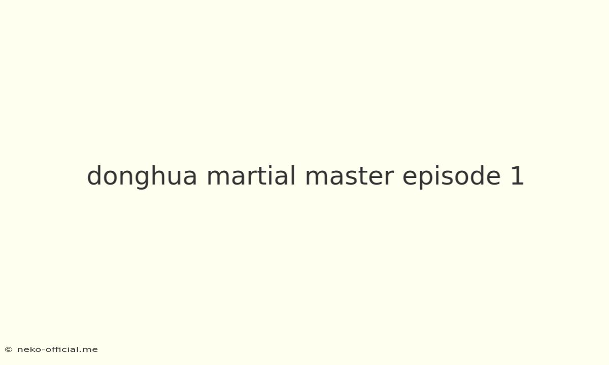 Donghua Martial Master Episode 1