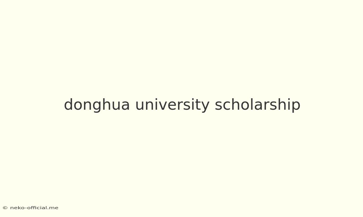 Donghua University Scholarship