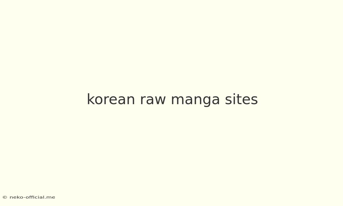 Korean Raw Manga Sites