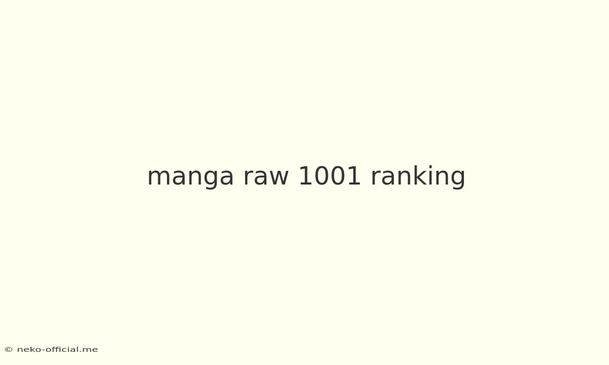 Manga Raw 1001 Ranking