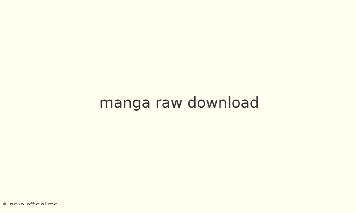 Manga Raw Download