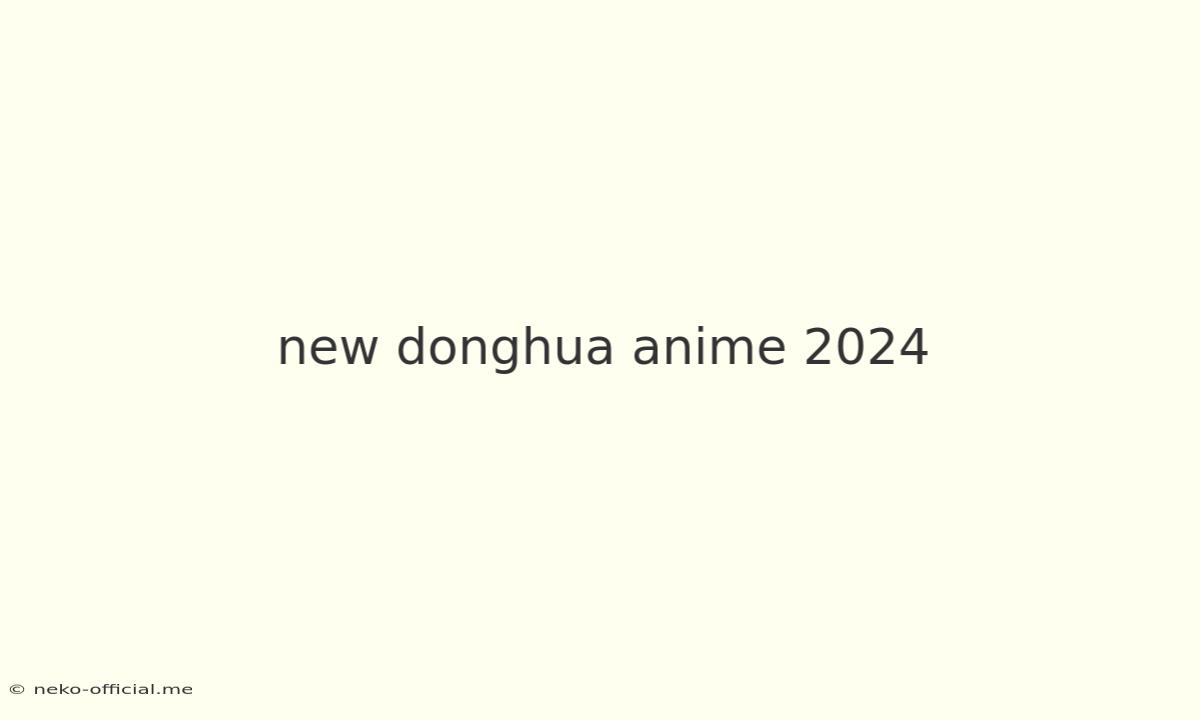 New Donghua Anime 2024