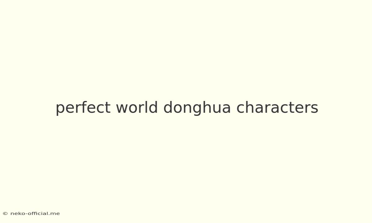 Perfect World Donghua Characters