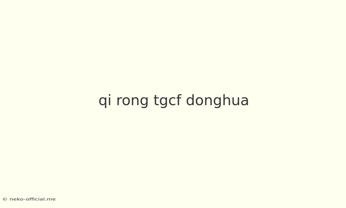 Qi Rong Tgcf Donghua