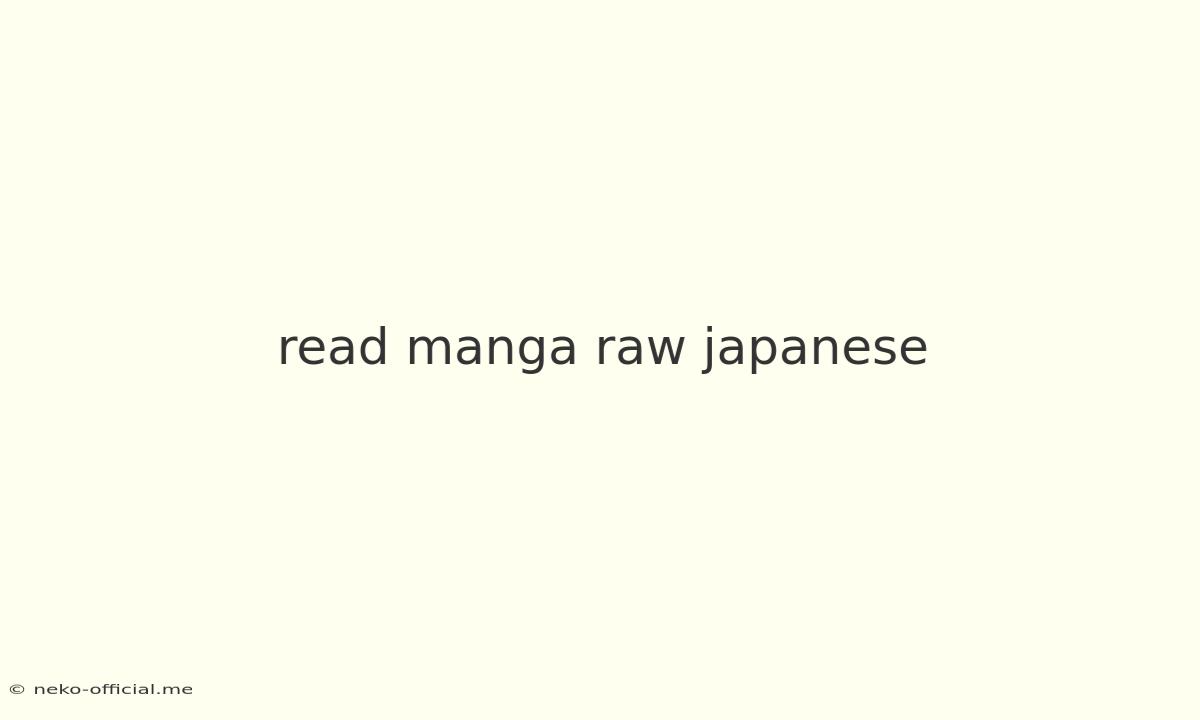 Read Manga Raw Japanese