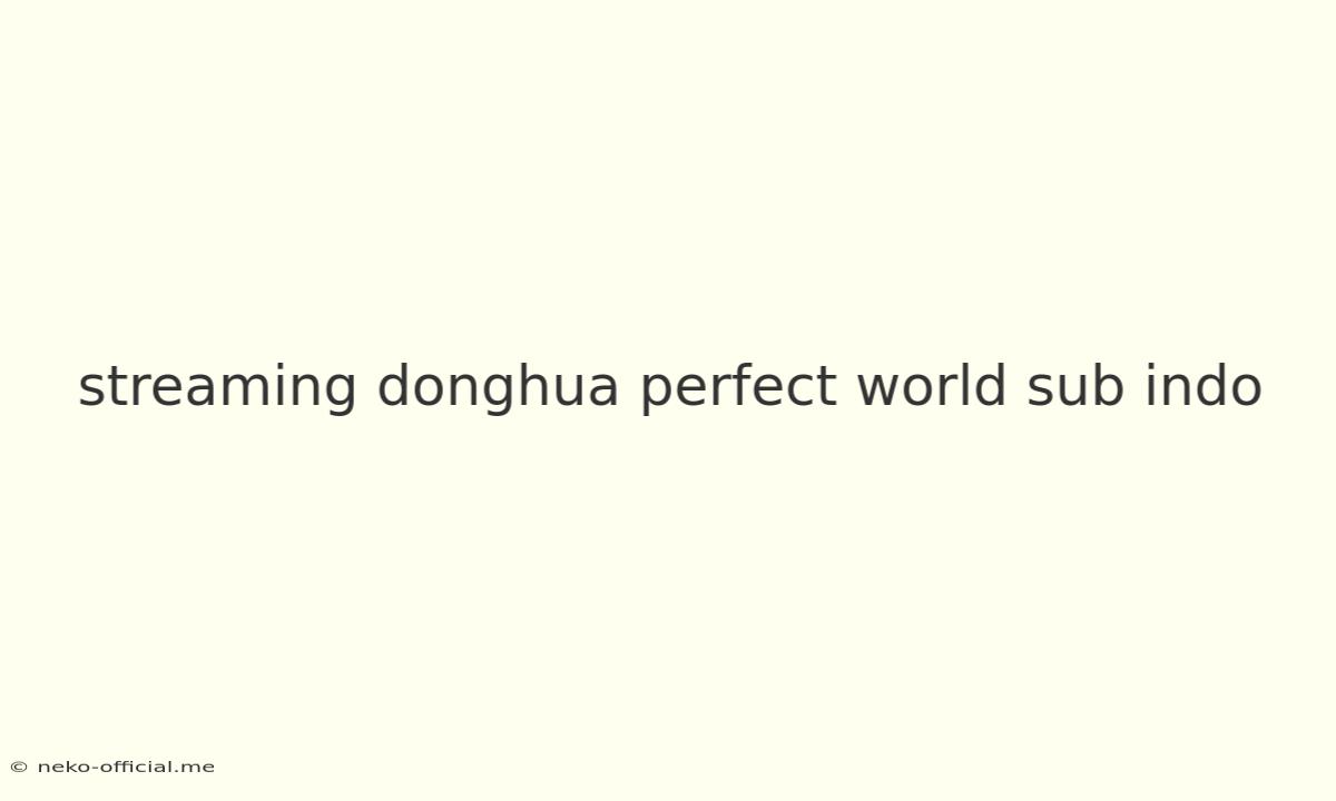 Streaming Donghua Perfect World Sub Indo