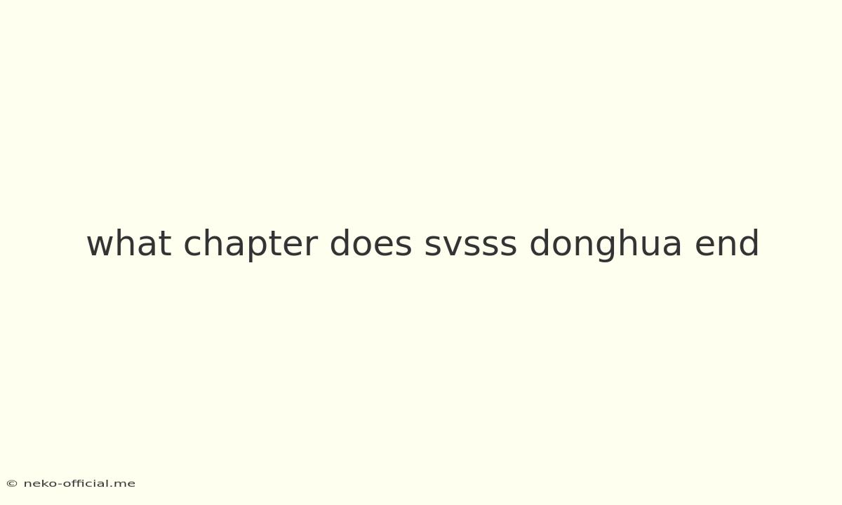 What Chapter Does Svsss Donghua End