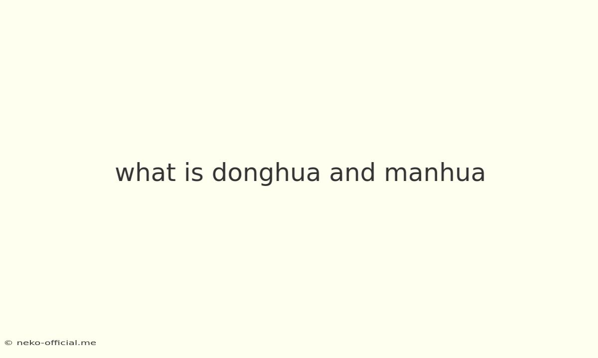 What Is Donghua And Manhua