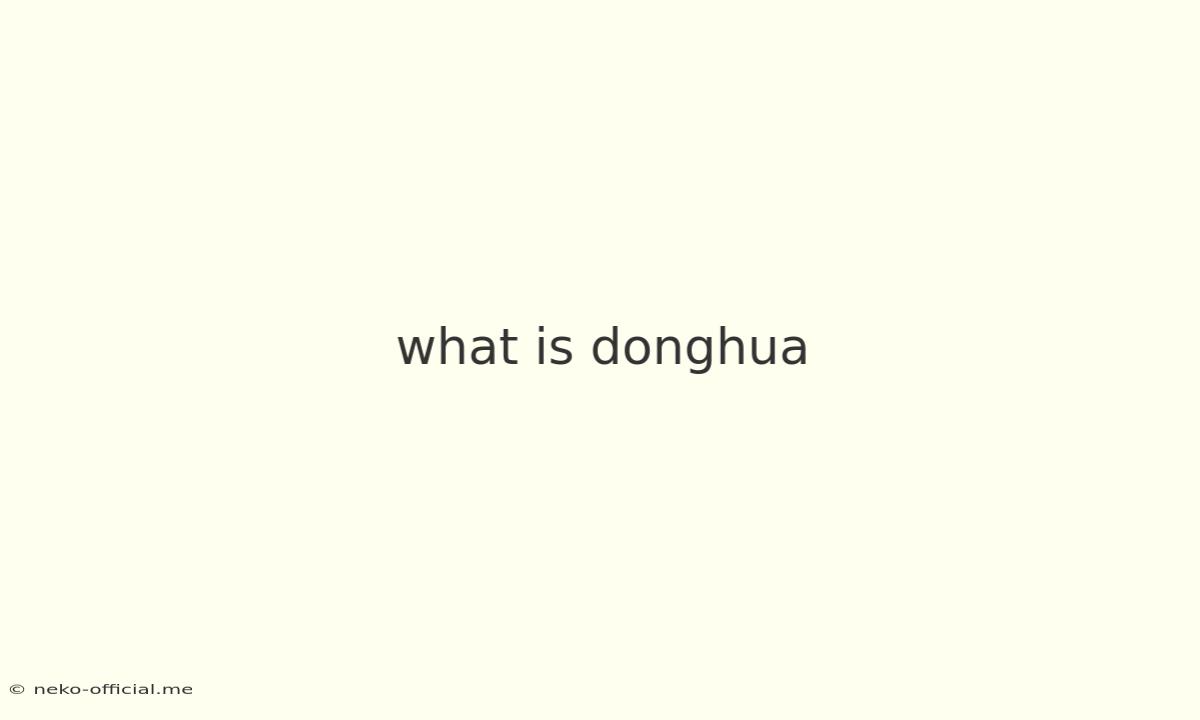 What Is Donghua