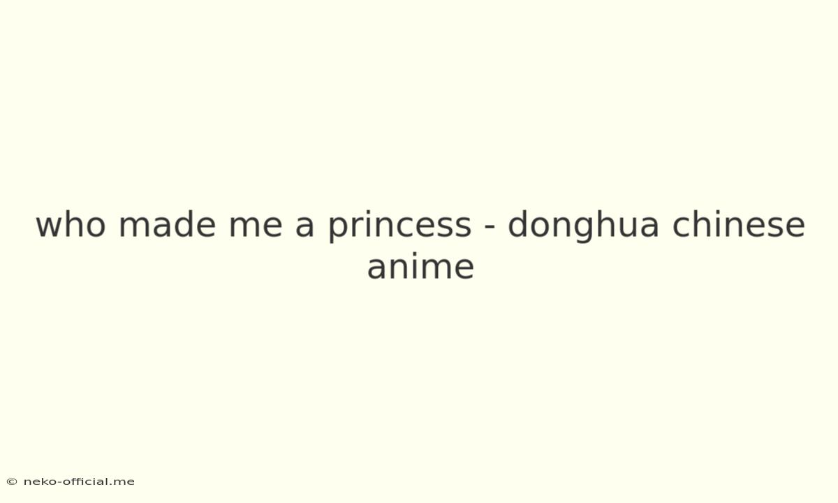 Who Made Me A Princess - Donghua Chinese Anime