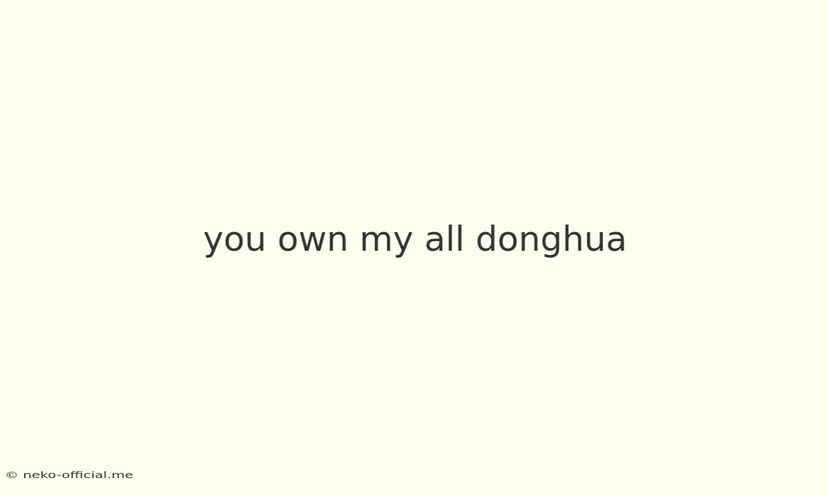 You Own My All Donghua